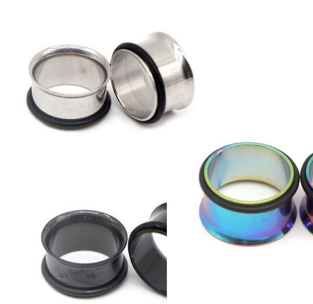 Plug Tunnel Écarteur En Améthyste - Modèle évasé Avec Joint Torique - Taille Variable De 4 à 18mm