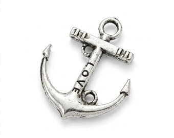 30 pendants, anchor, ship anchor, silver