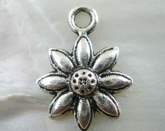 20 pendants, flower, vinage style, silver, flowers, jewelry pendants,