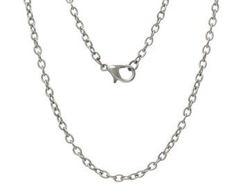 12 link chain, 77 cm, silver-colored, chain,