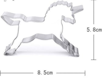 Cookie cutter, stainless steel, horse, horn