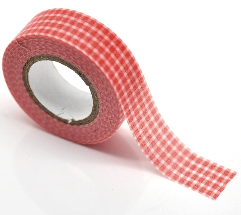 2x 10m Masking tape, Klebeband, Streifen, Karo, rot, pink, lila, basteln, verzieren, Karten kariert rot