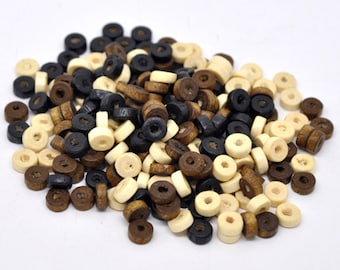 50 wooden beads, beads, wood, jewelry beads, assorted colors, 8 mm