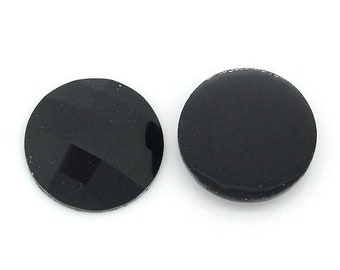 20 cabochons 10 mm, cabochon, acrylic, black, gemstone,