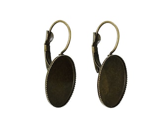 10 earrings, ear clips, leverbacks, bronze
