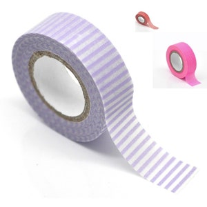 2x 10m Masking tape, Klebeband, Streifen, Karo, rot, pink, lila, basteln, verzieren, Karten Bild 1