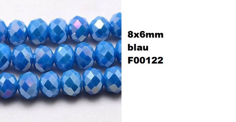20 beads, ground, faceted, glass beads, jewelry beads, 8 x 6 mm, blue, green, turquoise blau- F00122