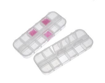 Storage box, bead box, click box, compartments, 13 cm x5cm, beads, crafts,