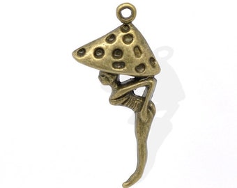 30 pendants elf, fairy, forest fairy, bronze
