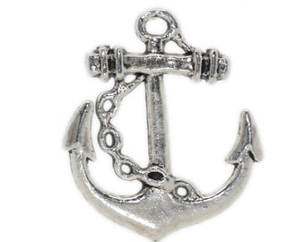 20 pendants, anchor, silver, maritime,