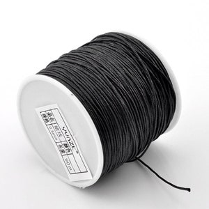 80 meters cord, ribbon, wax cord, black, cord,