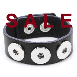 Bracelet, leather, leather bracelet for button, snap button