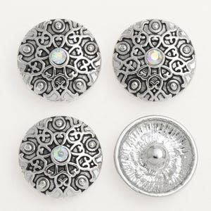 Druckknopf,  Button, Druckknopfbutton,Gr. L,silber