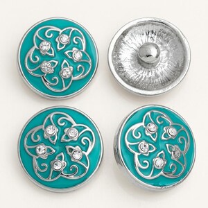 Button, Druckknopfbutton,Gr. L, silber-bunt