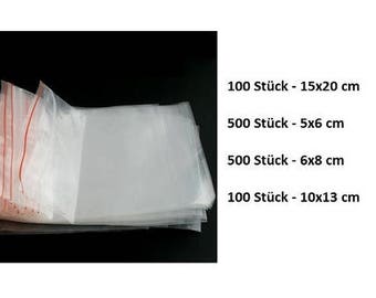 Bags, bags, jewelry bags, plastic bags, snap, Ziplock bag, buckle, 15x20cm, 5x6cm, 6x8cm, 10x13cm