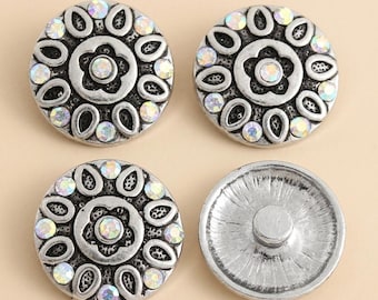Snap fastener, button, snap fastener, size L, silver
