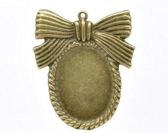 10x pendants, socket, 22 x 30 mm adhesive surface, bronze