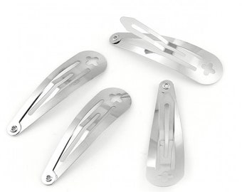 50 hair clips, silver-colored