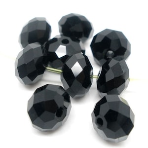 50 FACETED GLASS BEADS, 7 x 10 mm, cut glass beads