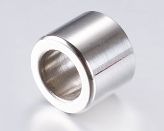 2 beads, stainless steel, spheres, stainless steel beads, silver