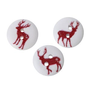 100 buttons, deer, wooden button, 14 mm,