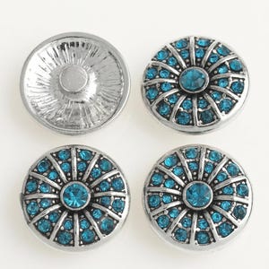 Button, Druckknopfbutton, Gr. L, Druckknopschmuck,silber-bunt