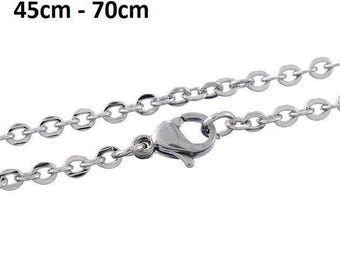 Chain, necklace, stainless steel, link chain, 45 cm 60 cm, 65 cm, 70 cm