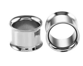 Flesh Tunnel, Stainless Steel, Plug, Piercing, Double Flared, Surgical Steel