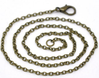 12 chains, 41 cm, bronze, metal chains, necklaces