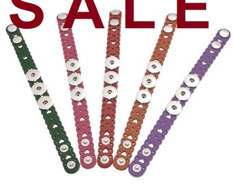 SALE! Armband, Lederarmband für Druckknöpfe, Button, Druckknopfbutton,