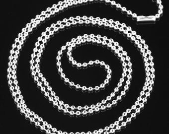 12 ball chains, 80 cm, silver plated, ball chains, necklaces,