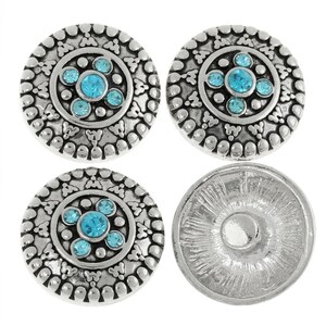 Button, snap button, size L, snap fastener jewelry, silver