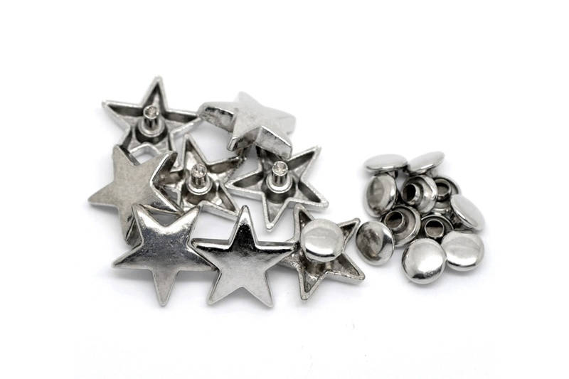30 Rivets, Star, Stars, Silver, Star Rivets, - Etsy
