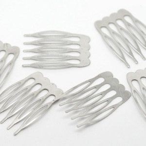 30 hair combs, hair comb, bronze or silver