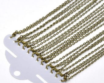 12x chain, link chain, 46 cm, bronze, chain, lobster clasp
