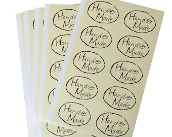 100 self-adhesive labels hand made, clapper, handmade,
