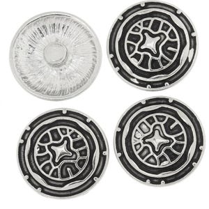 Button, push button, silver