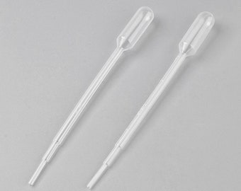 5 pipettes, disposable plastic pipettes, for resin, cosmetics etc., 0.5ml or 1ml
