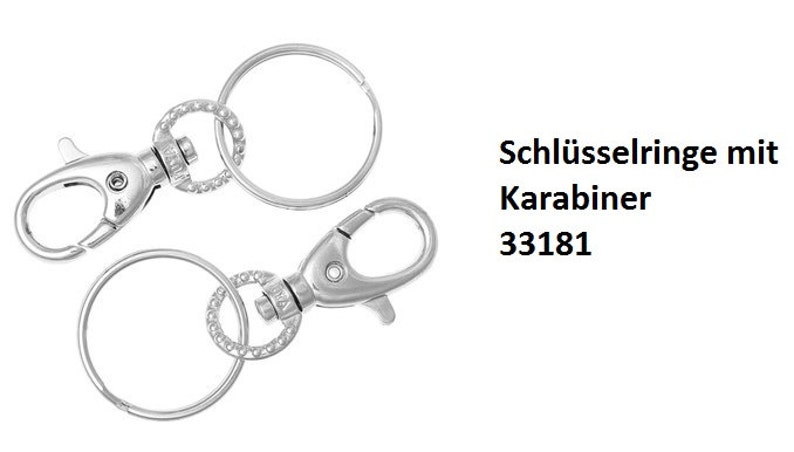 5 / 20 key rings, key rings with carabiner image 1