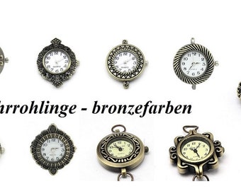 Uhr-Rohling, Armbanduhr, Kettenuhr, bronzefarben, bronze, Vintage-Stil, Quarzuhr, Auswahl