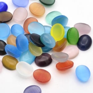 30 cabochon, cabochon, 8 x 10 mm, cabochon in vetro,
