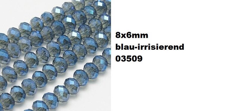 20 beads, ground, faceted, glass beads, jewelry beads, 8 x 6 mm, blue, green, turquoise blau-03509