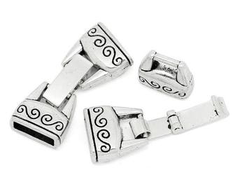 10 clasps, clasp, jewelry clasp, end caps, bracelet, silver,