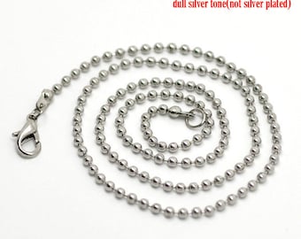 12 ball chain, 51 cm, silver, balls 2.40 mm, chain