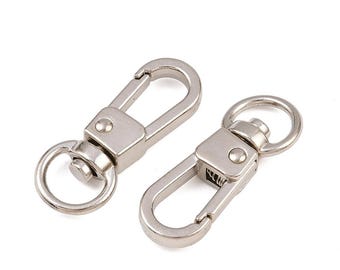 Large, solid carabiners with twist lock, stainless steel, 31.50 mm