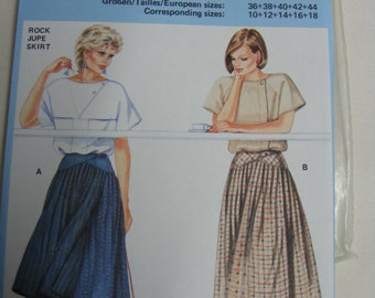 Burda 6895 sewing pattern skirt jupe skirt, multi-size cut 36-44, moresize 10-18, (E63)