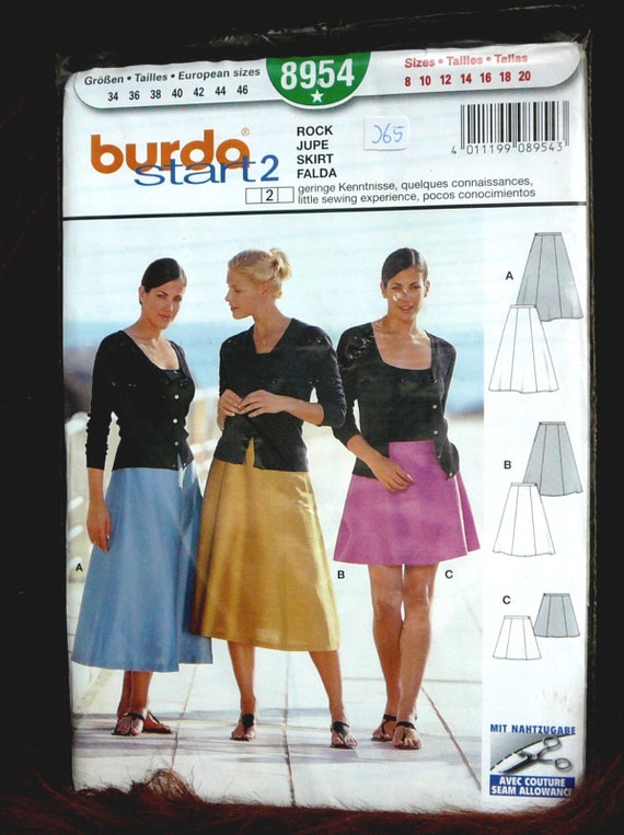 Burda Start 8954 Skirt Jupe Skirt Falda Multisize Cut 34 - Etsy