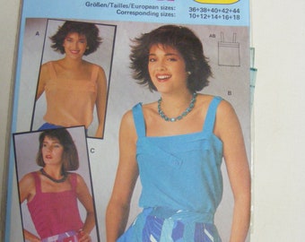 Burda 6542 sewing pattern TOP, multi-size cut 36-44, moresize 10-18, (E58)