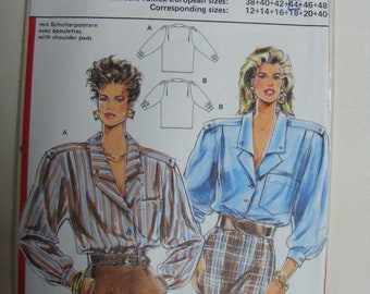 Burda 5771 sewing pattern blouse, multi-size cut 38-48, moresize 12-40, (E49)