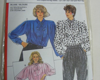 Burda 6223 sewing pattern blouse, multi-size cut 38-50, moresize 12-42, (E55)